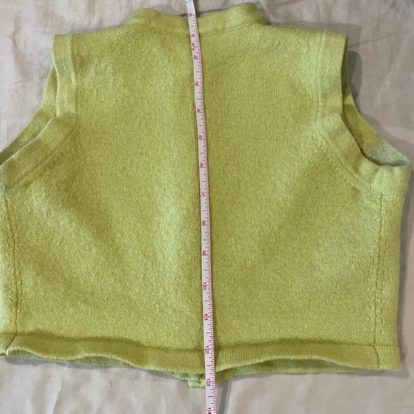 ✨RARE Hermès Logo Gold Button Cashmere Silk Wool Cropped Sweater Top Vest - Picture 16 of 16